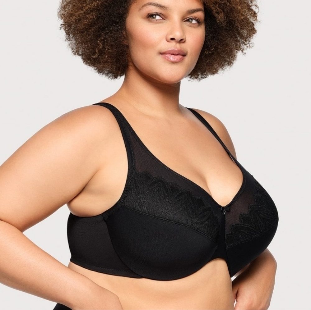 Sz 46DD Black WonderWire Minimizer Bra Full Coverage